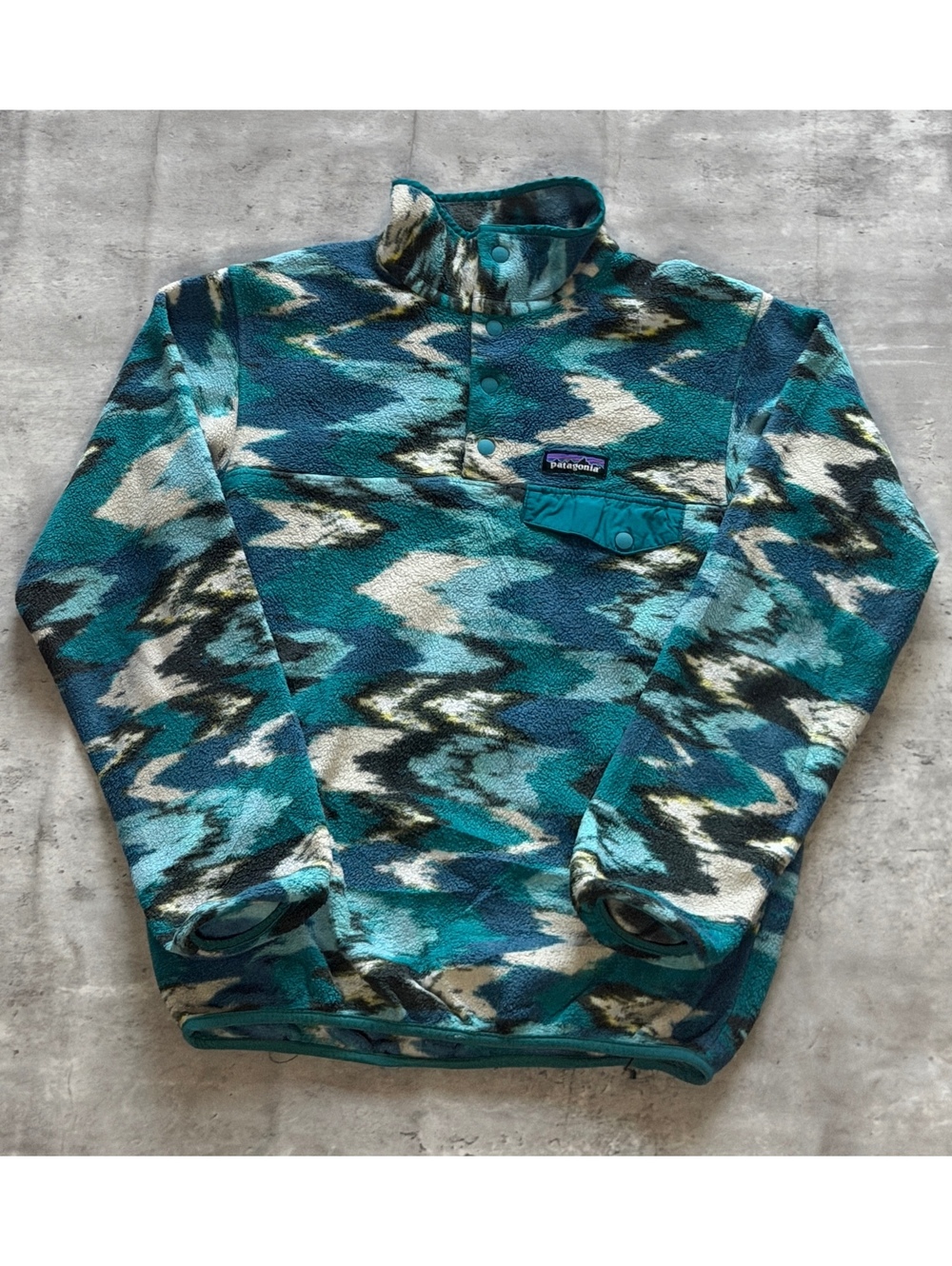 90’s Patagonia Synchilla Fleece Pullover Blue Green Sz XS